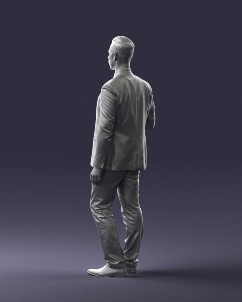 Male Bouncer/commuter In Smart Suit Figure