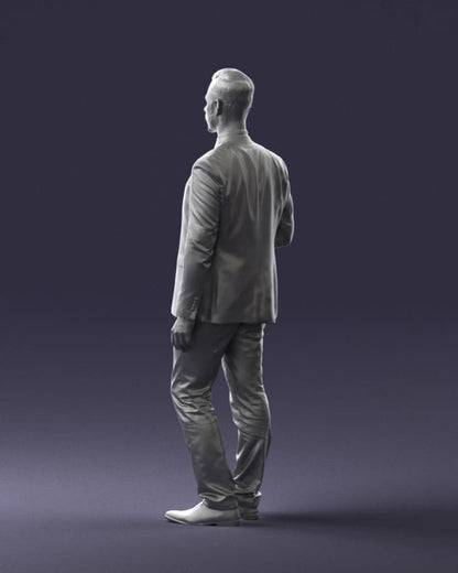 Male Bouncer/commuter In Smart Suit Figure