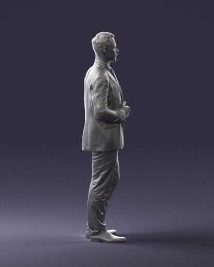 Male Bouncer/commuter In Smart Suit Figure