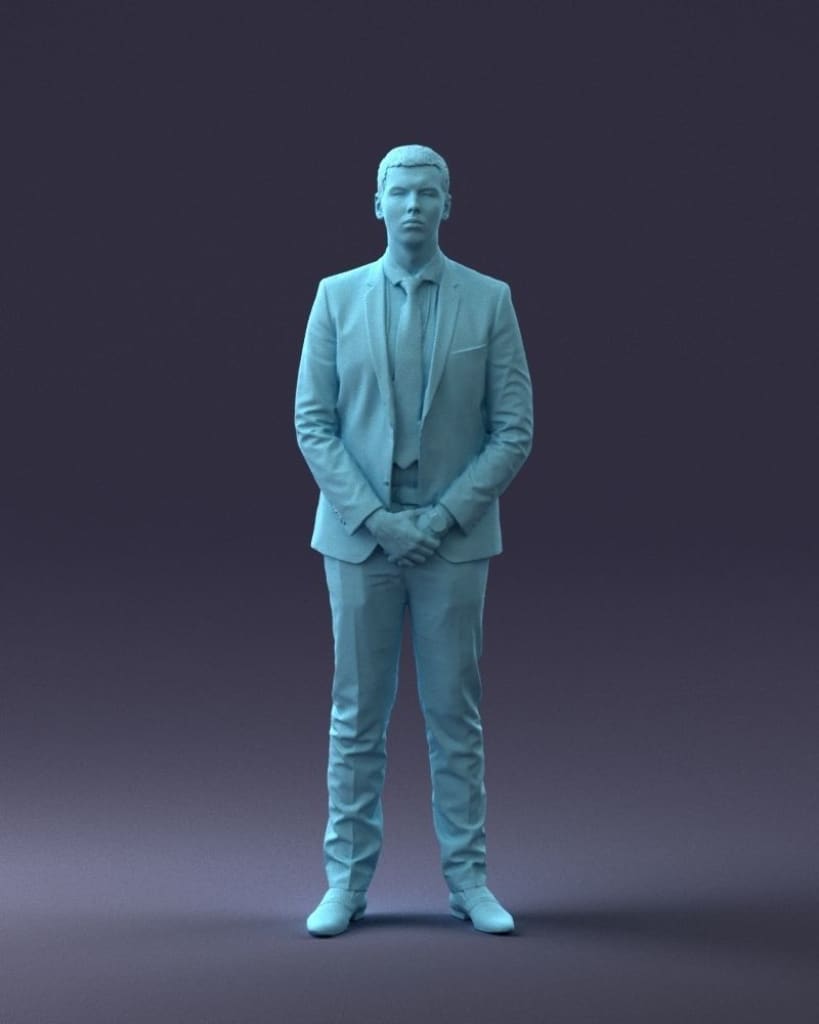 Male In Suit/doorman/security Figure