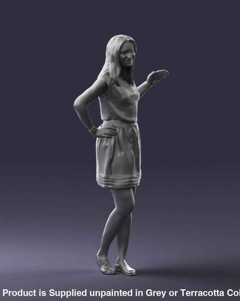 Smart Female In Dress Arm Up Figure