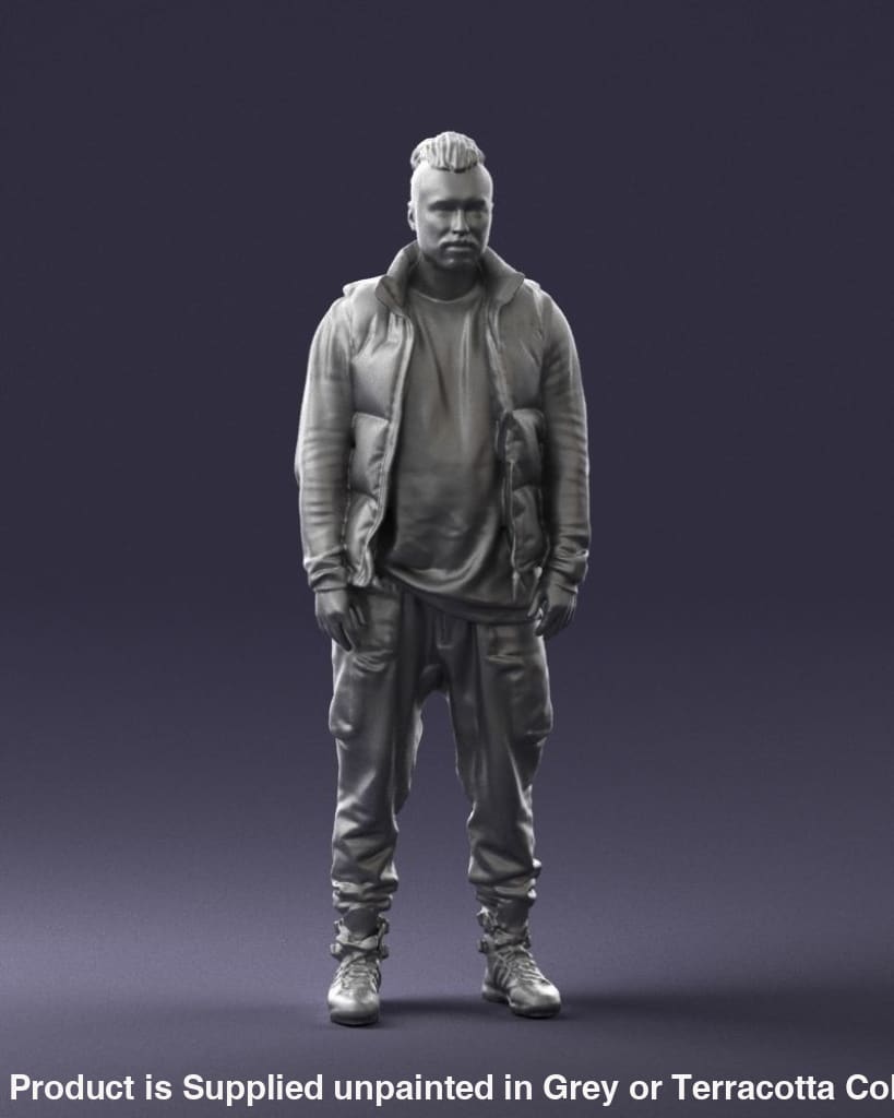 Male In Puffer Jacket Figure