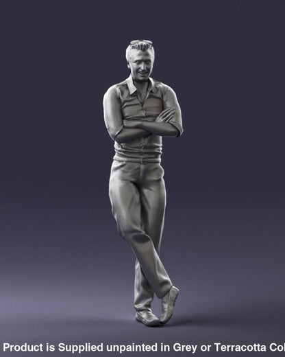 Male In Shirt Leaning Backwards Figure
