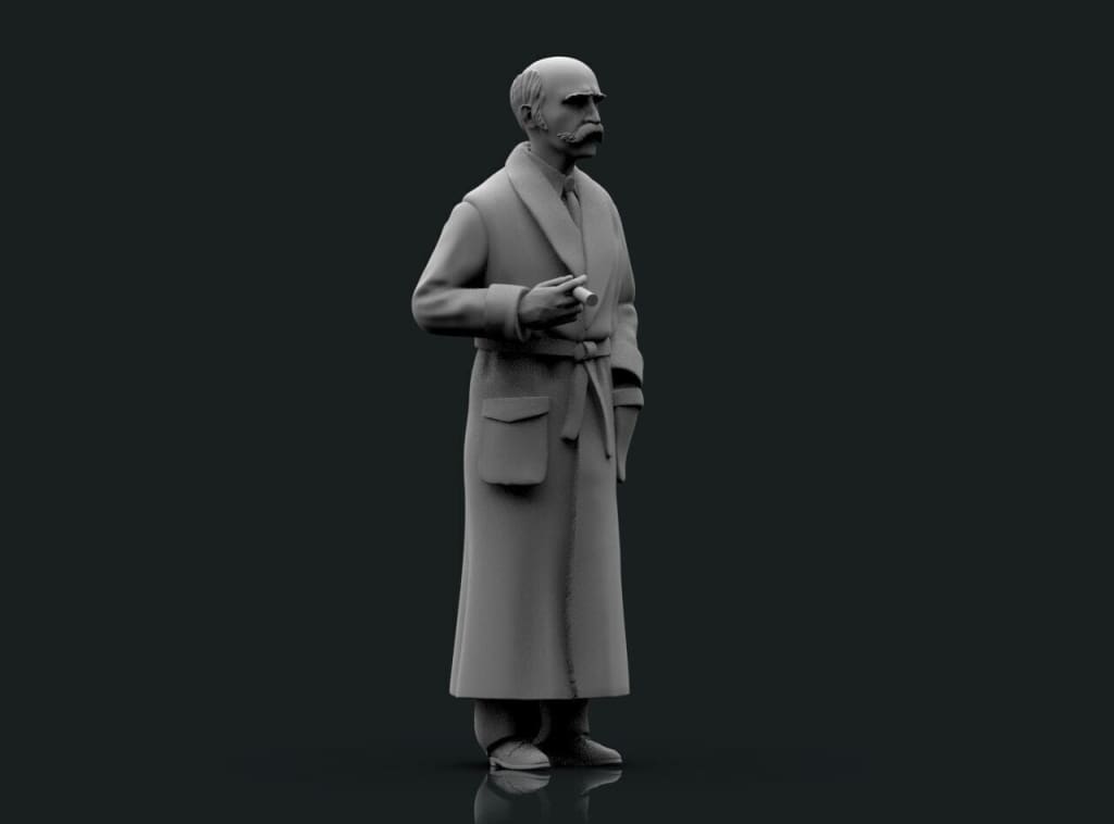 MM2037 Man in dressing gown smoking Figure