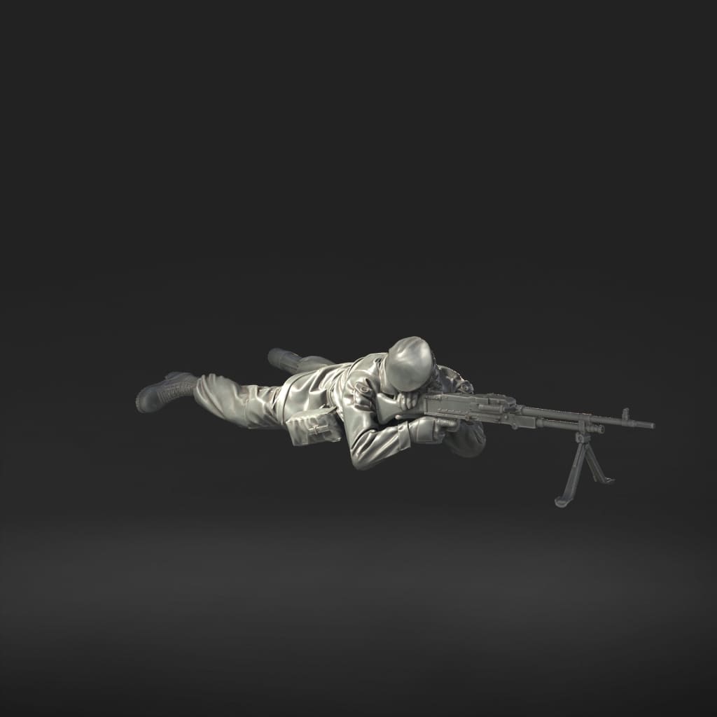 MM2054 Royal Marine prone with GPMG Figure