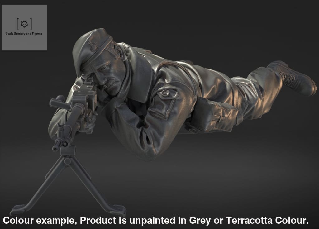 MM2054 Royal Marine prone with GPMG Figure
