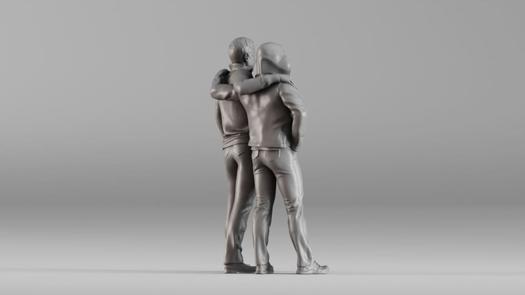 MM2058 2 Friends Posing Figure