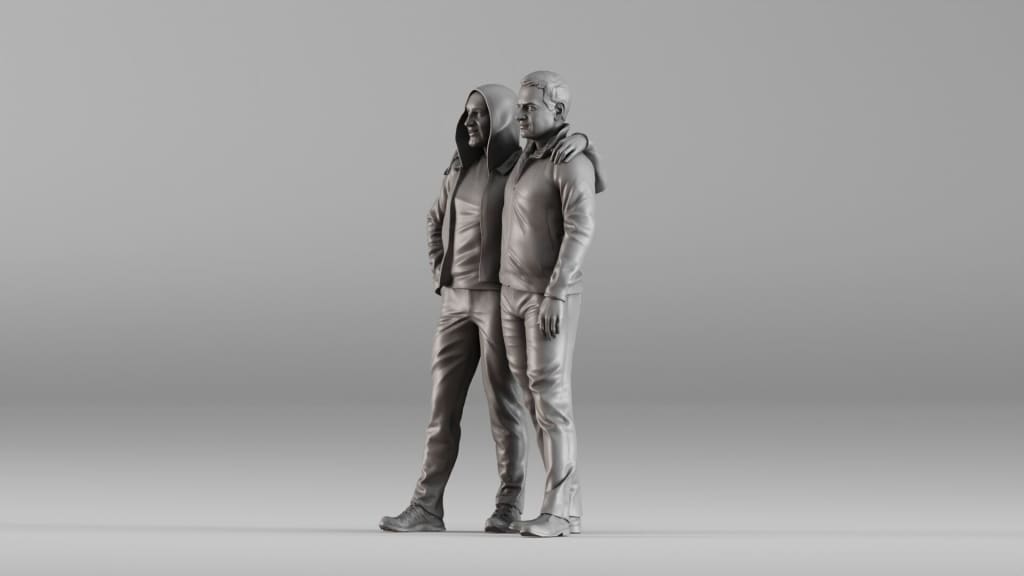 MM2058 2 Friends Posing Figure