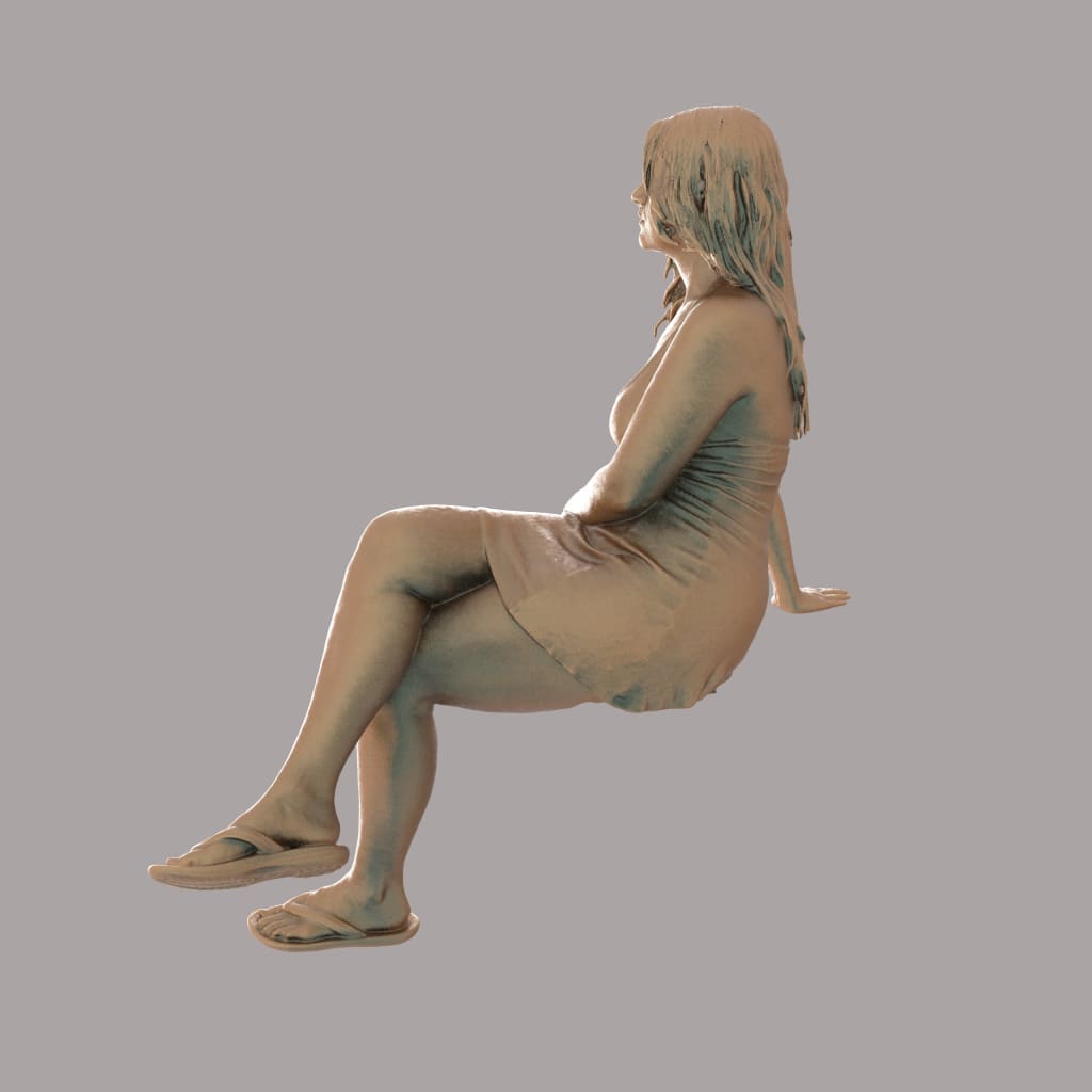 MM2062 Girl in summer dress sitting Figure
