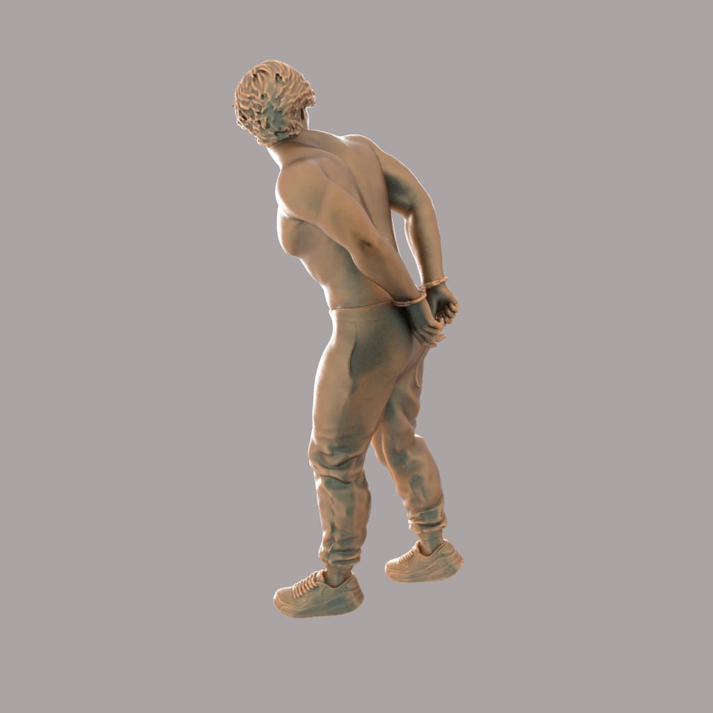 MM2067 Male in Handcuffs topless Figure