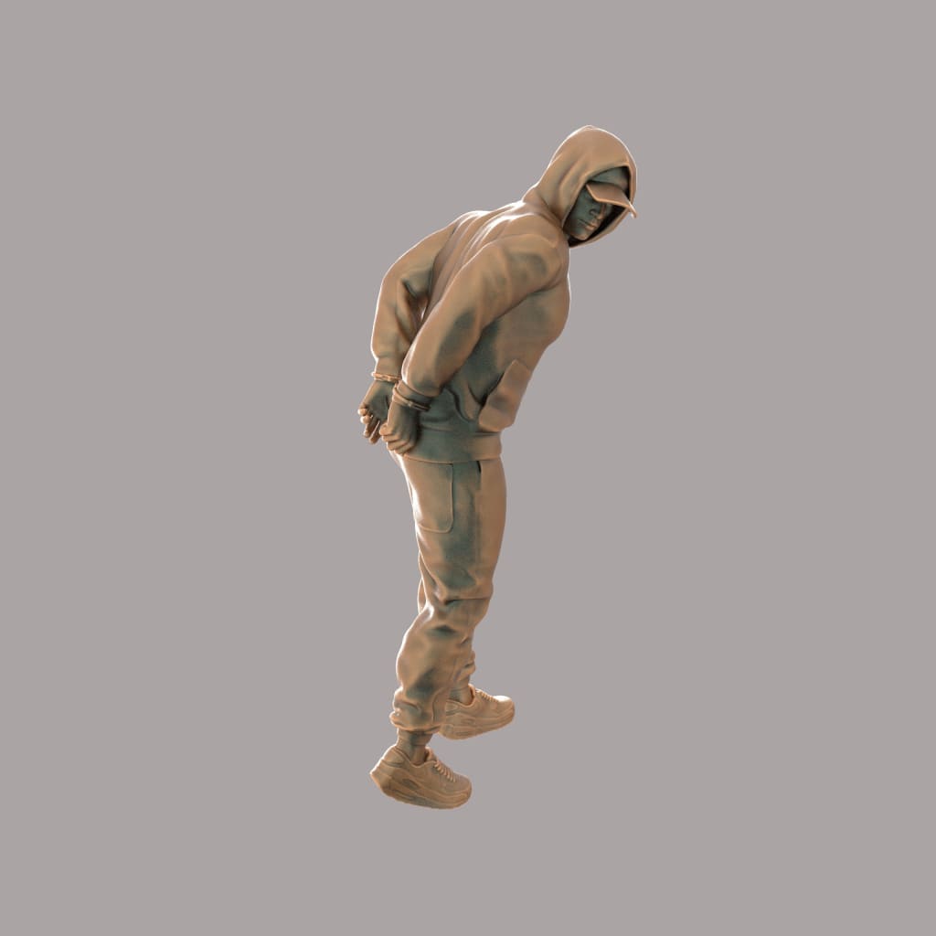 MM2068 Male in handcuffs wearing Hoodie Figure