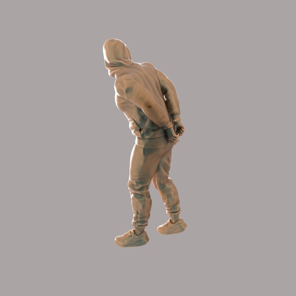 MM2068 Male in handcuffs wearing Hoodie Figure