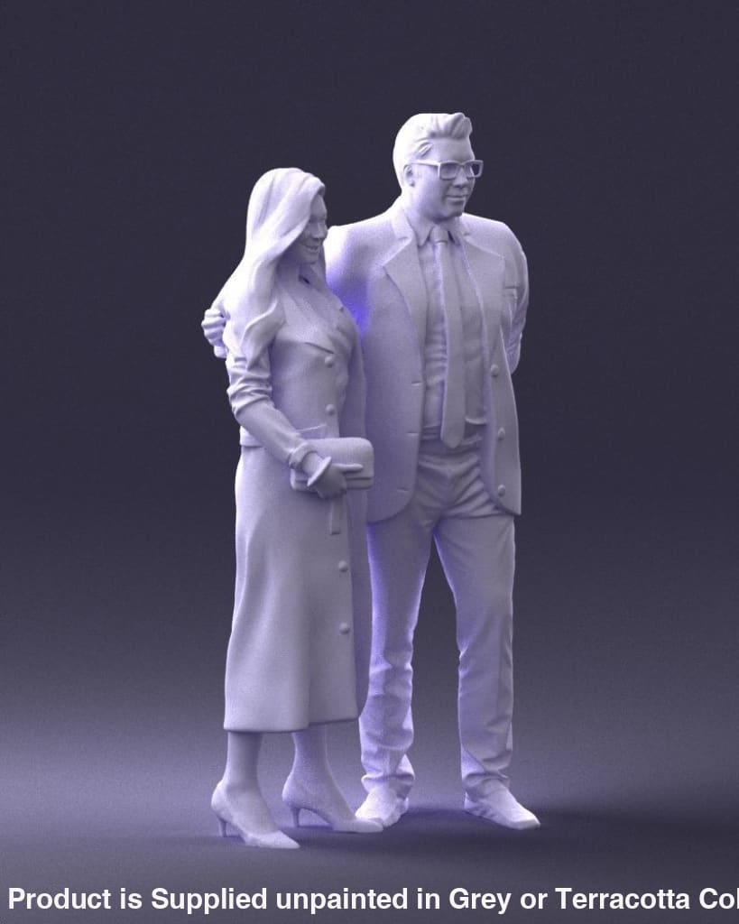 Young Couple Smartly Dressed Figure