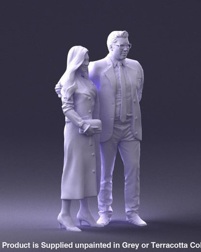 Young Couple Smartly Dressed Figure