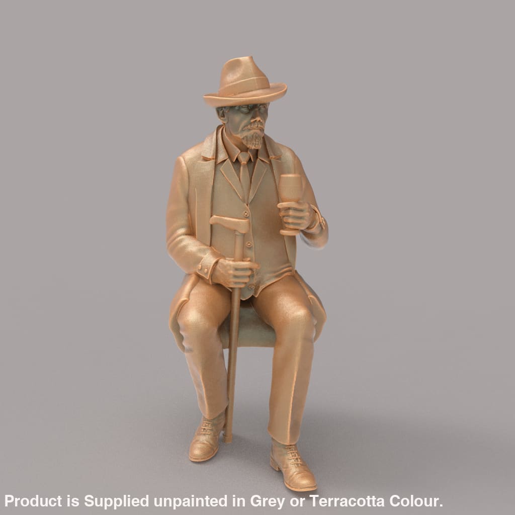 MM2080 Male sitting with wine glass Figure