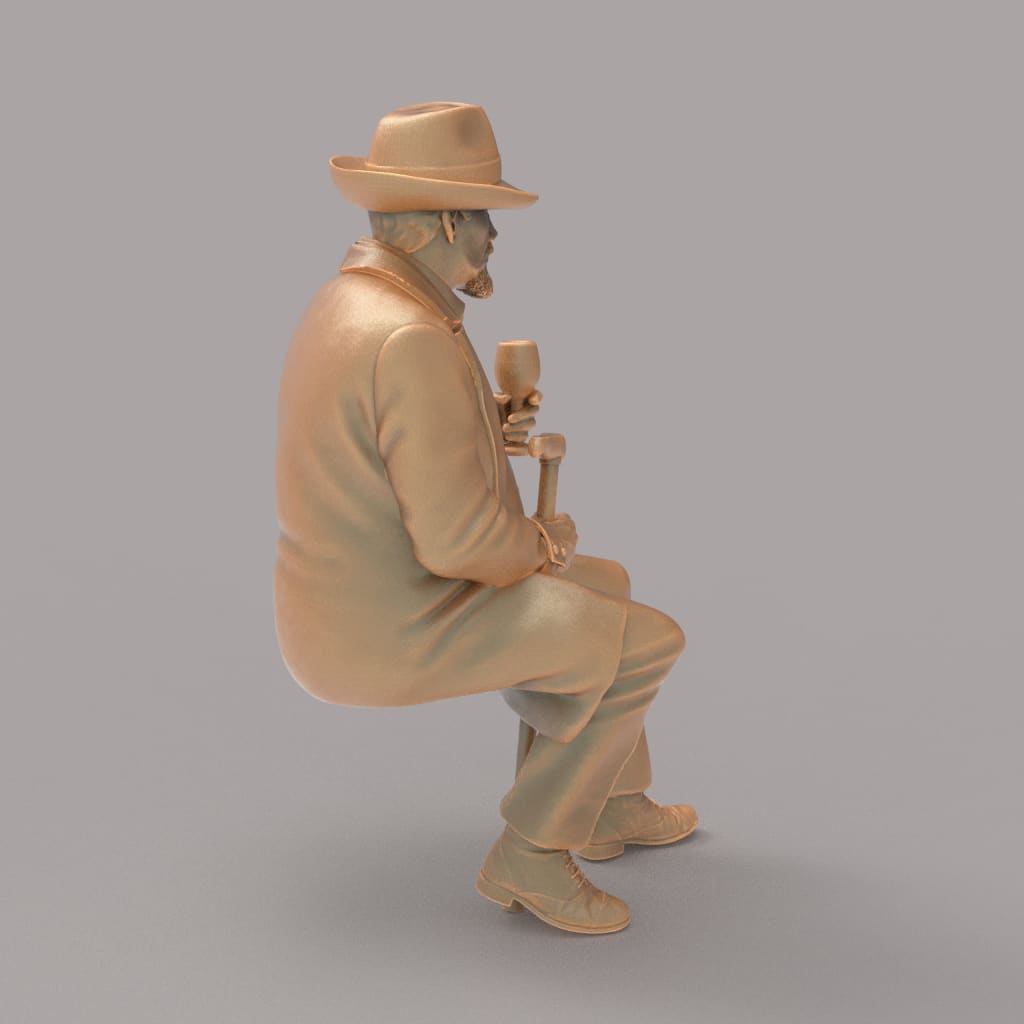 MM2080 Male sitting with wine glass Figure