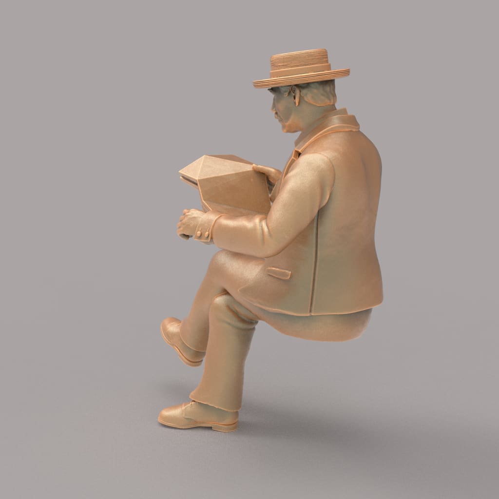 MM2081 Man reading paper Figure