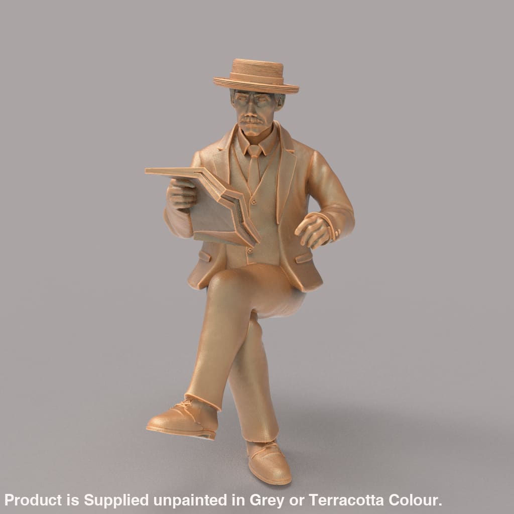 MM2081 Man reading paper Figure