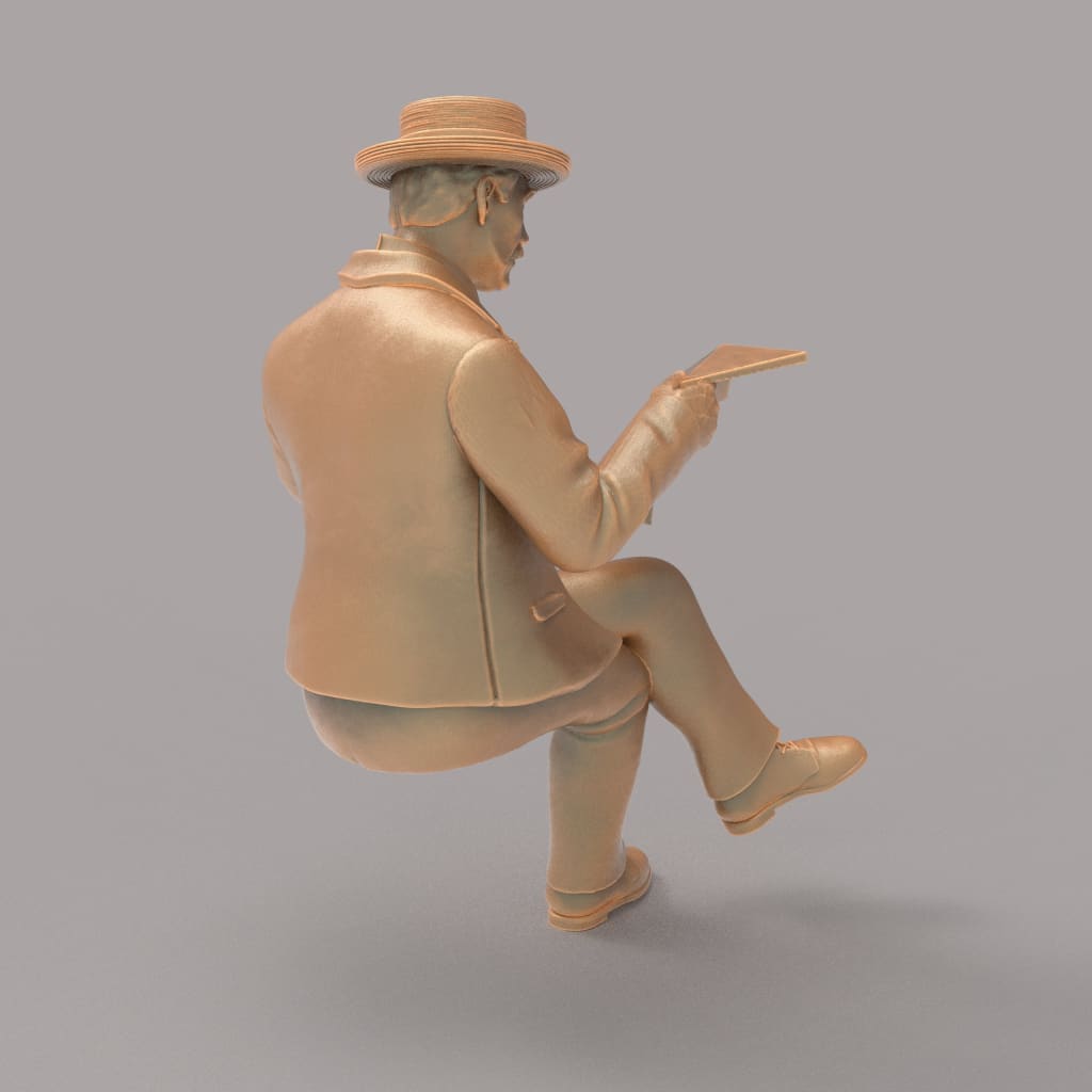 MM2081 Man reading paper Figure