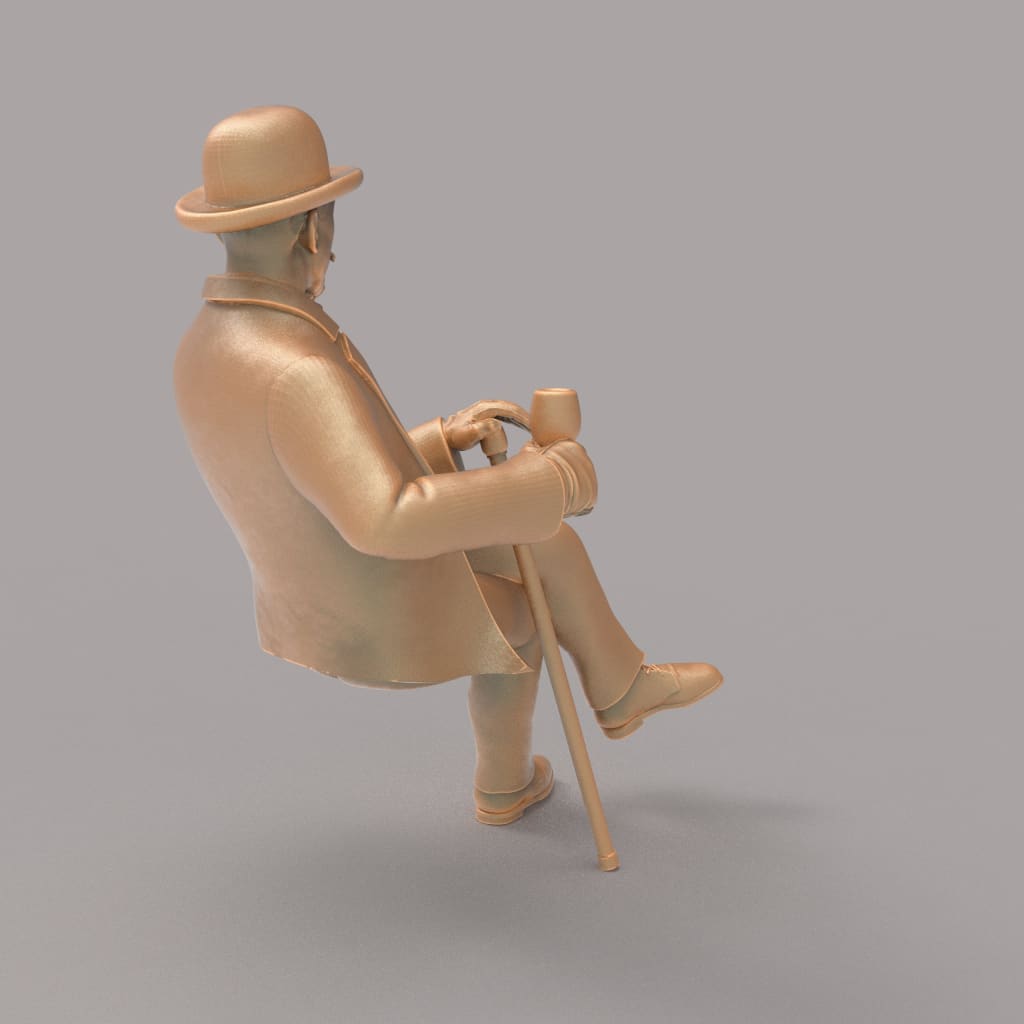 MM2082 Man with wine glass sitting Figure