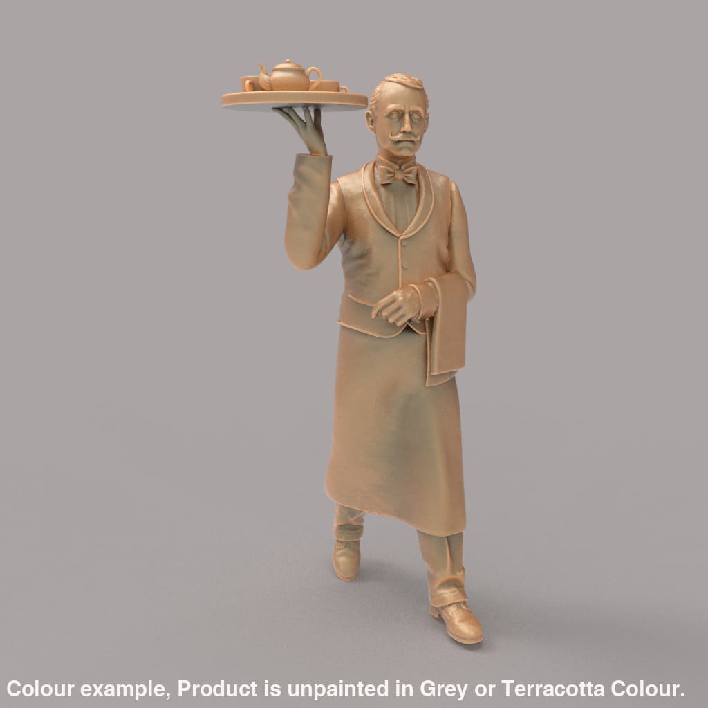 MM2085 Waiter with Tray Held Up Figure