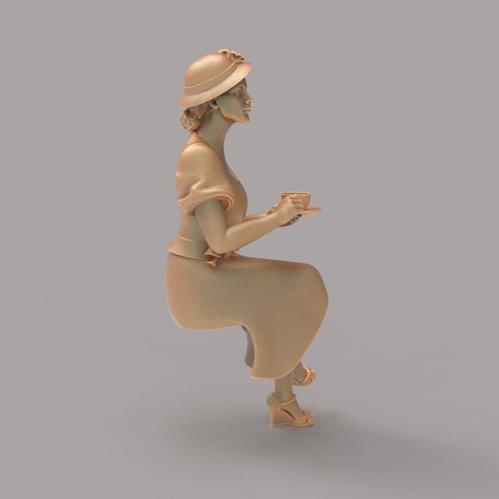 MM2086 Lady with Tea Cup Figure