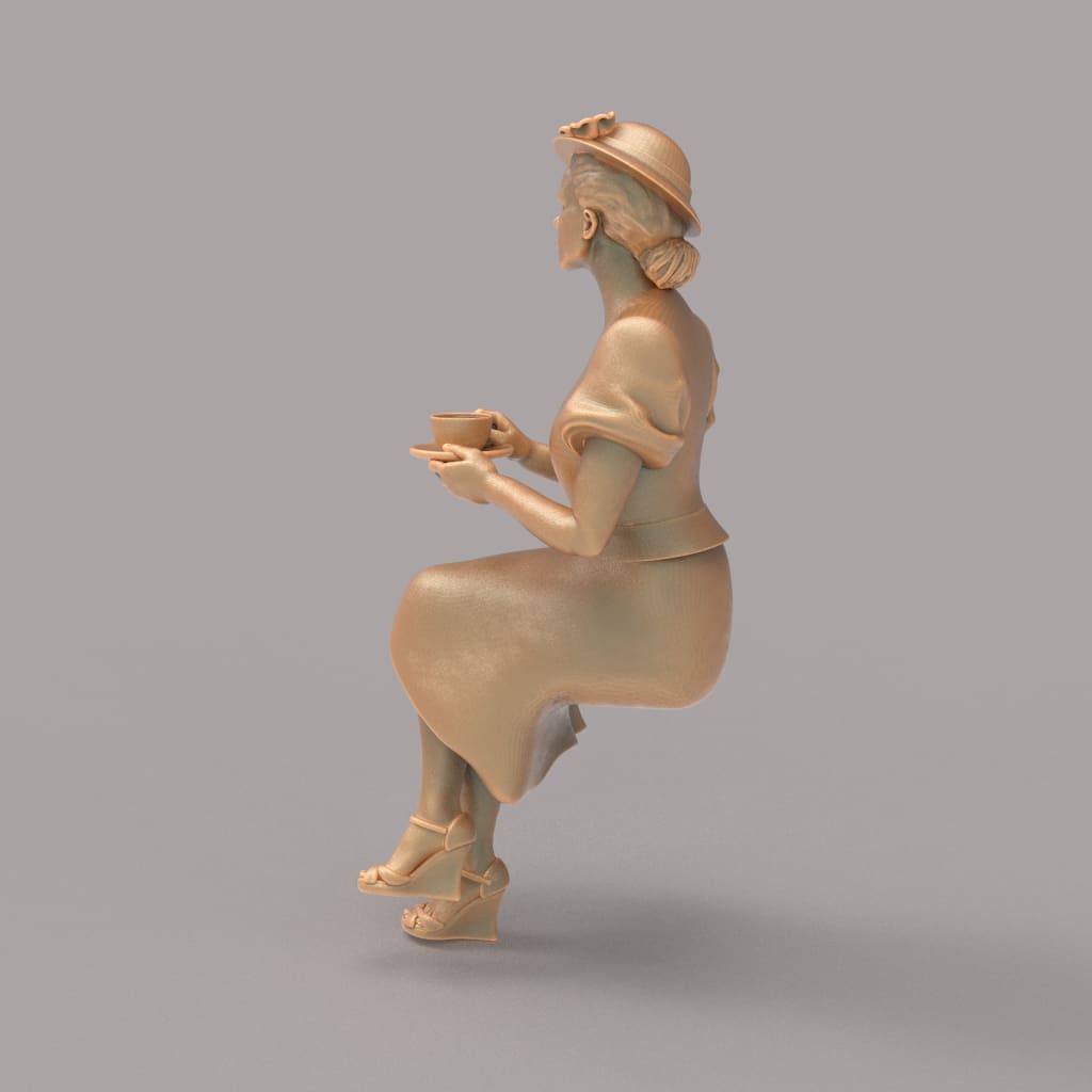 MM2086 Lady with Tea Cup Figure