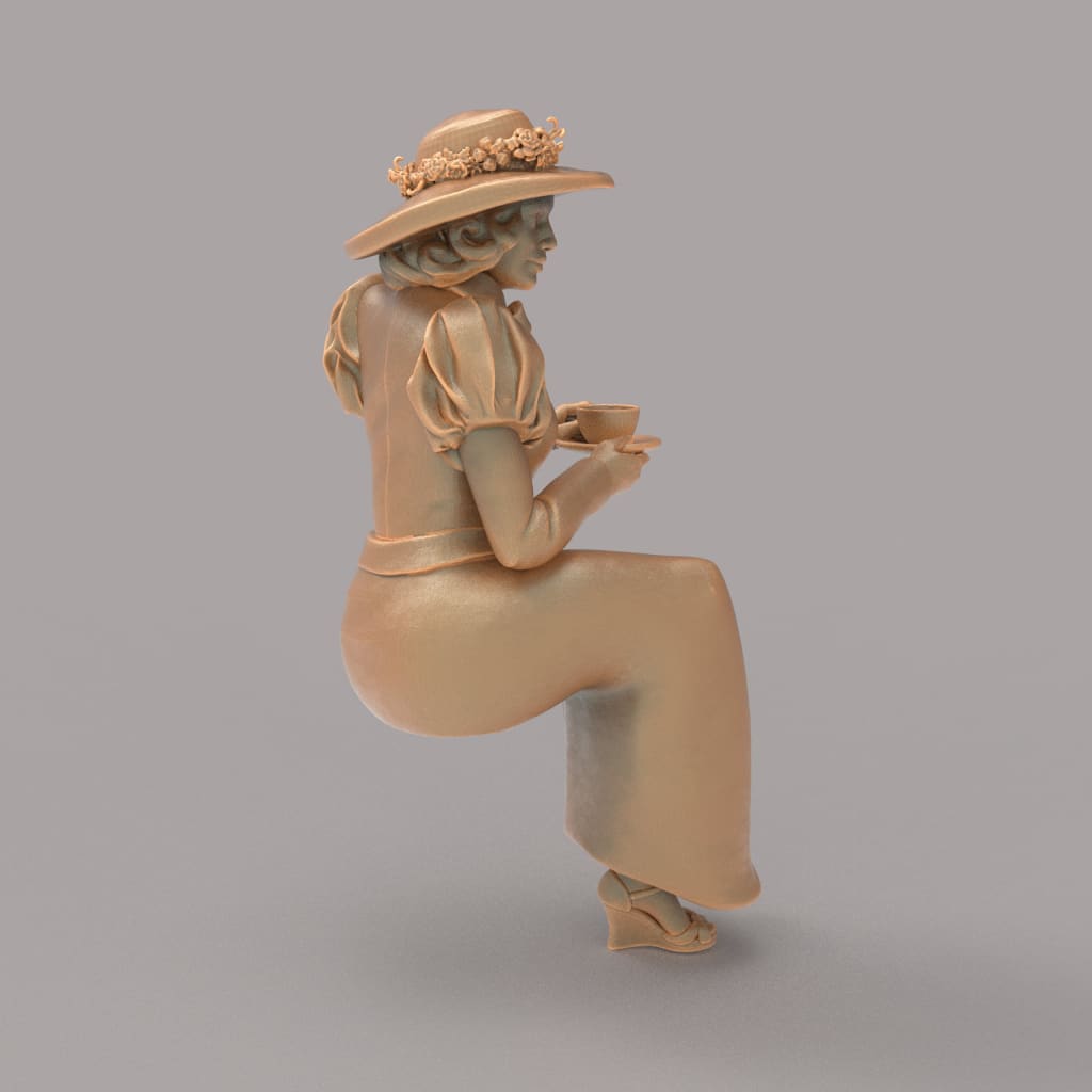 MM2088 Lady with dog Figure