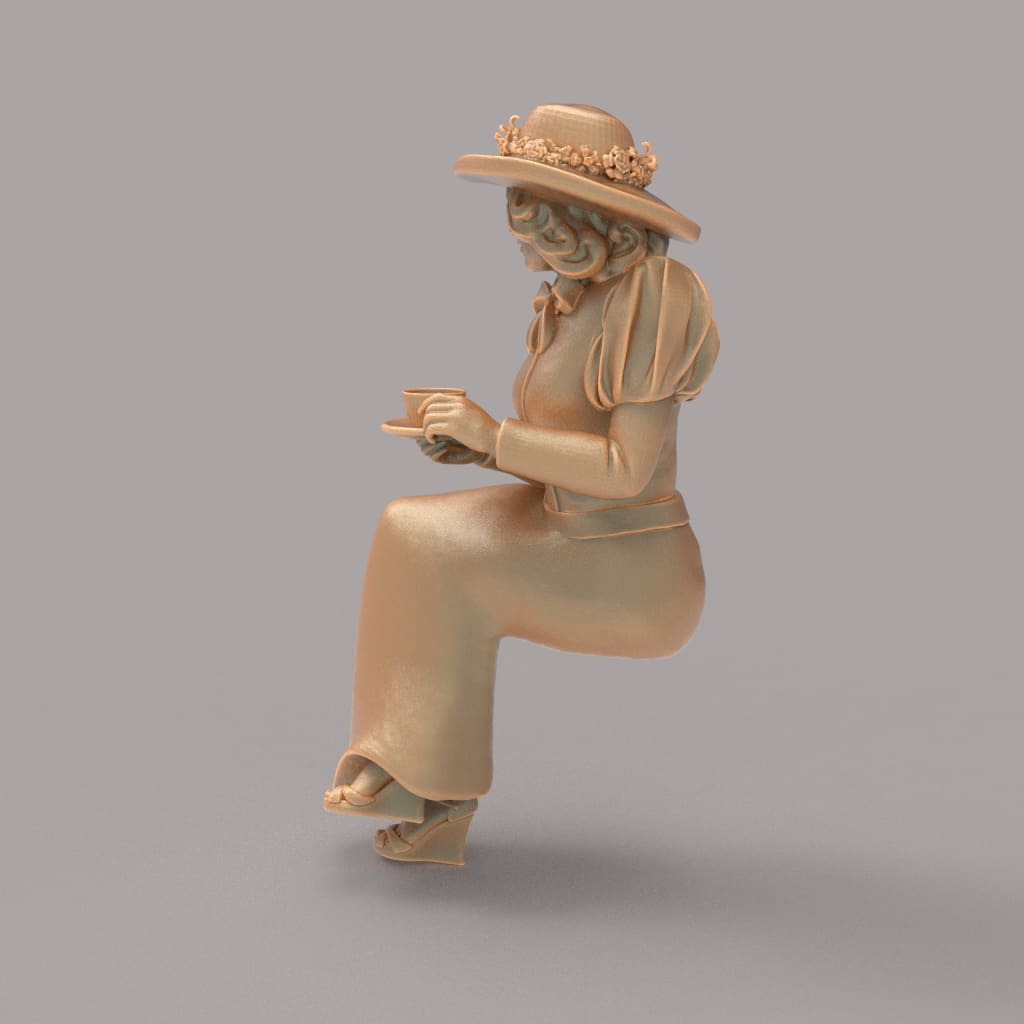 MM2088 Lady with dog Figure