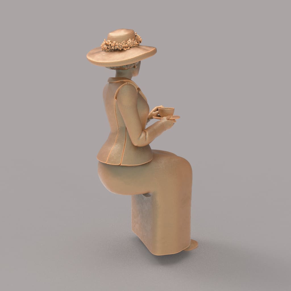 MM2089 Lady drinking tea Figure