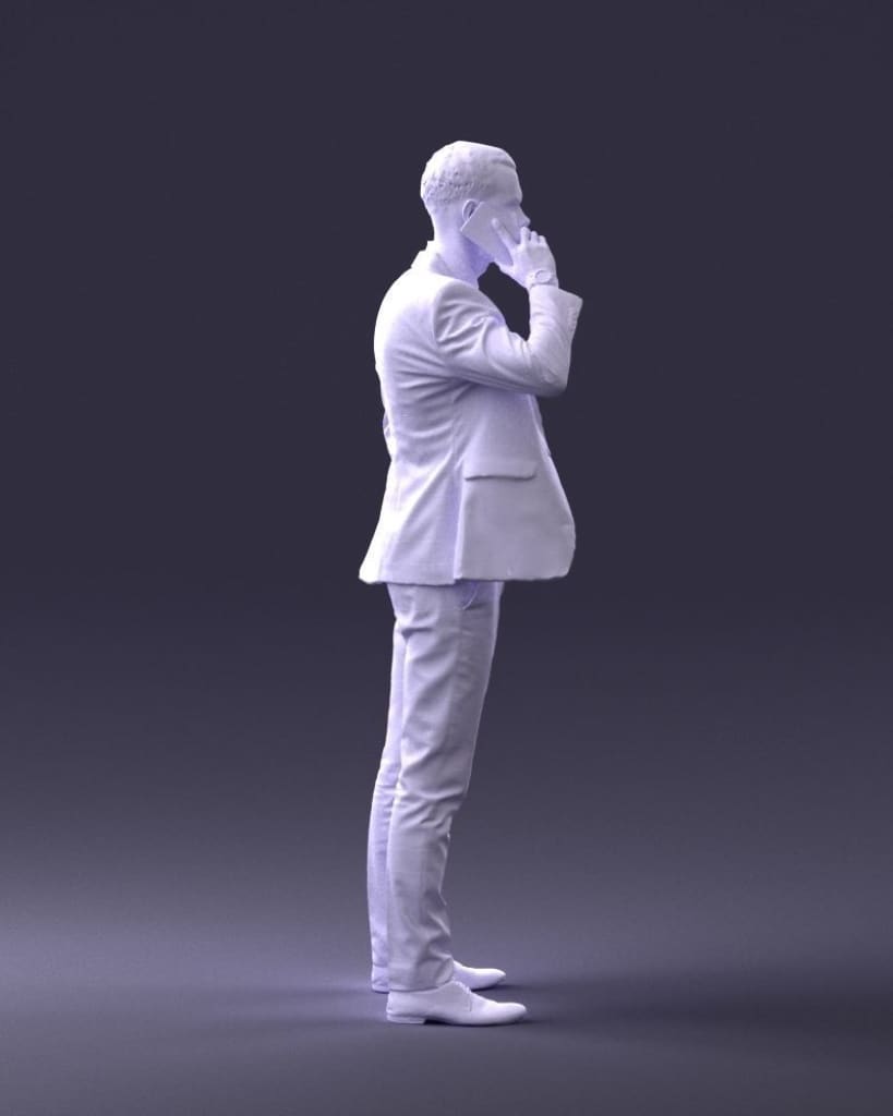 Business Man On Mobile Phone Figure