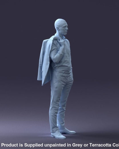 Business Man With Jacket On Shoulders Figure