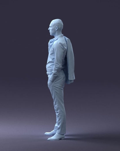 Business Man With Jacket On Shoulders Figure