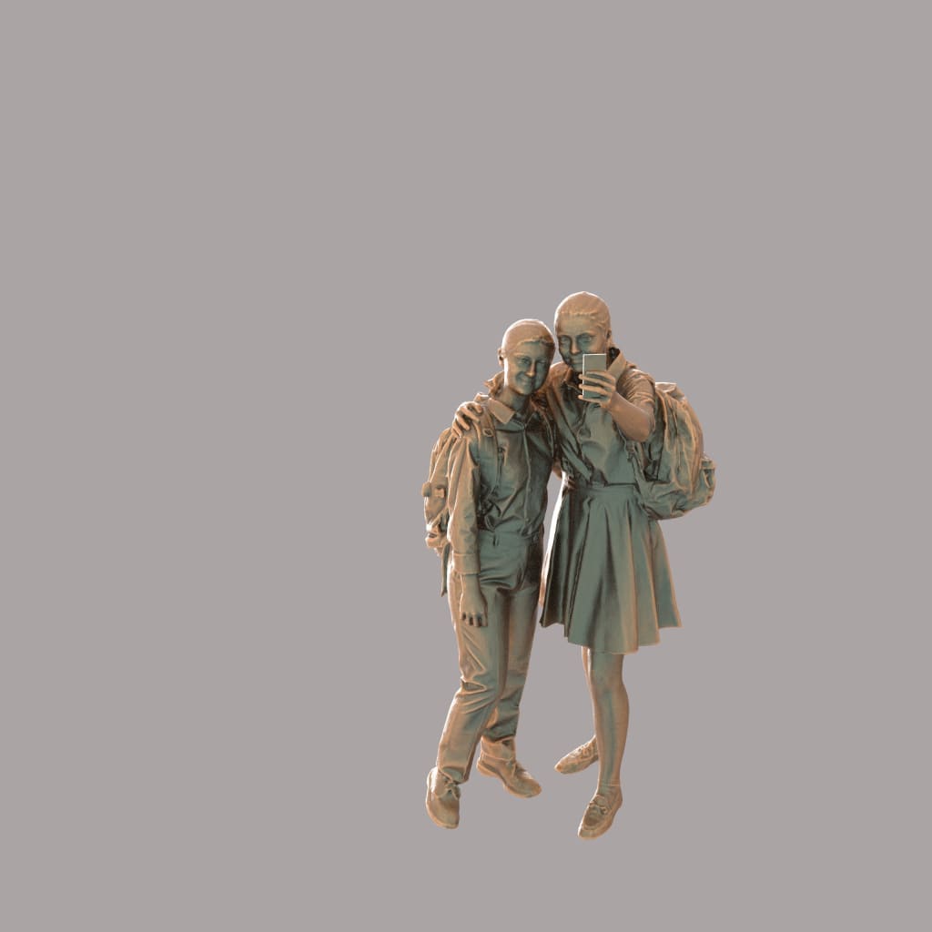 MM2102 2 School Girls selfie Figure