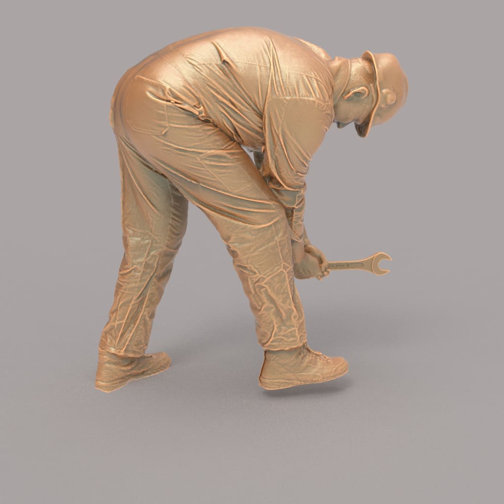 MM2106 Maintenance Worker Leaning over with spanner Figure