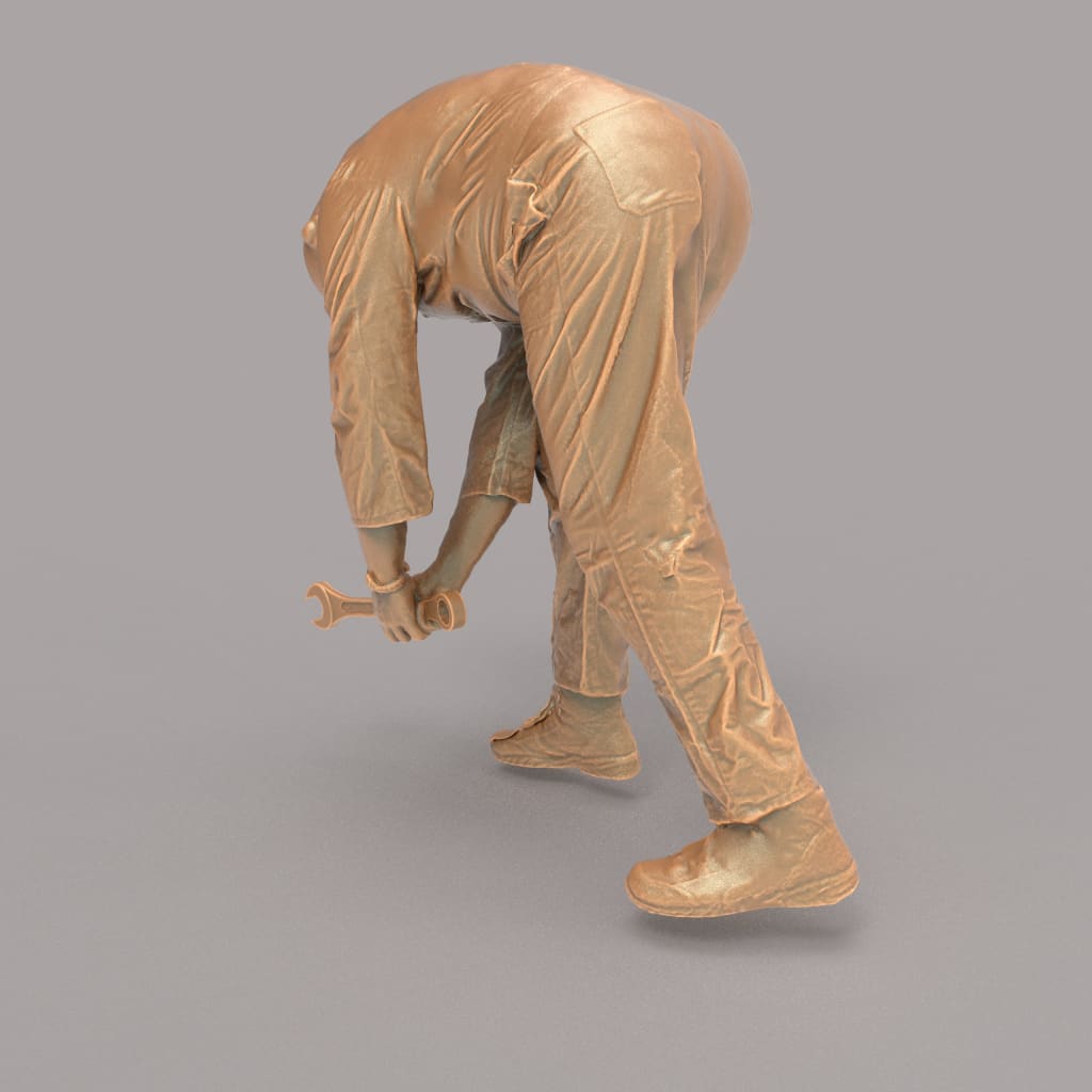 MM2106 Maintenance Worker Leaning over with spanner Figure