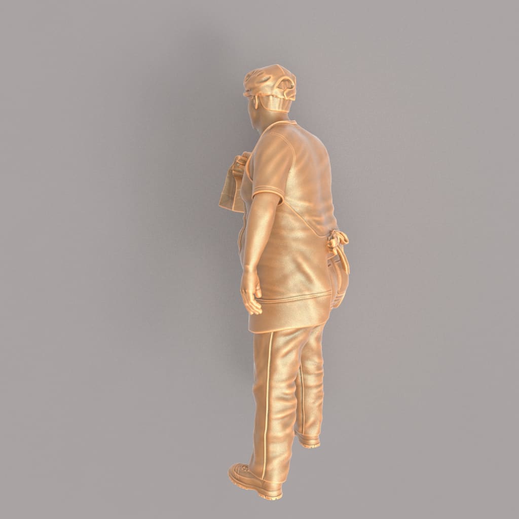 MM221 Shopkeeper with Bag and Apron 1 Figure