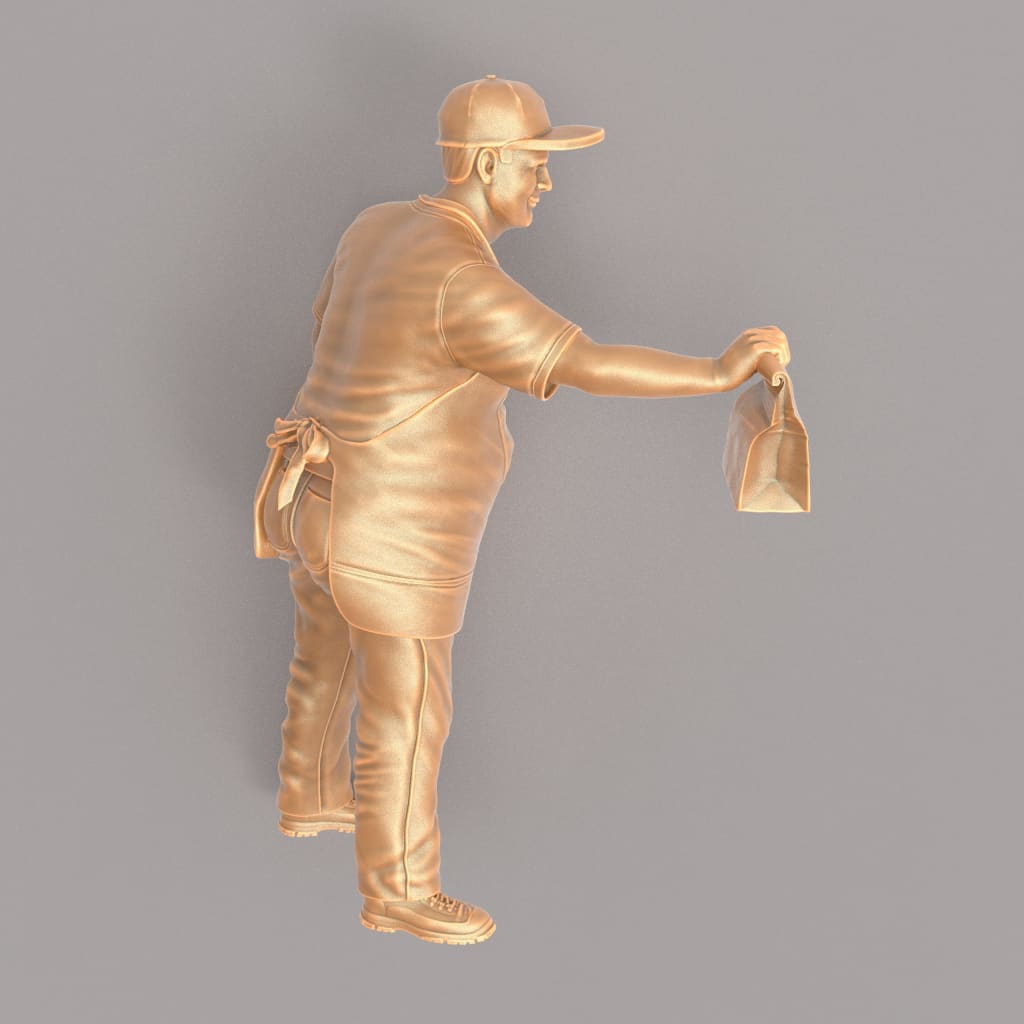 MM221 Shopkeeper with Bag and Apron 2 Figure