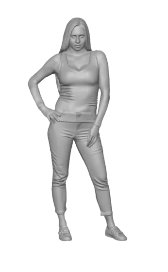 MM224 Young Teenage Girl Long Hair hand on Hips