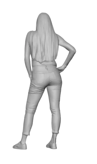 MM224 Young Teenage Girl Long Hair hand on Hips