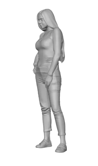 MM224 Young Teenage Girl Long Hair hand on Hips