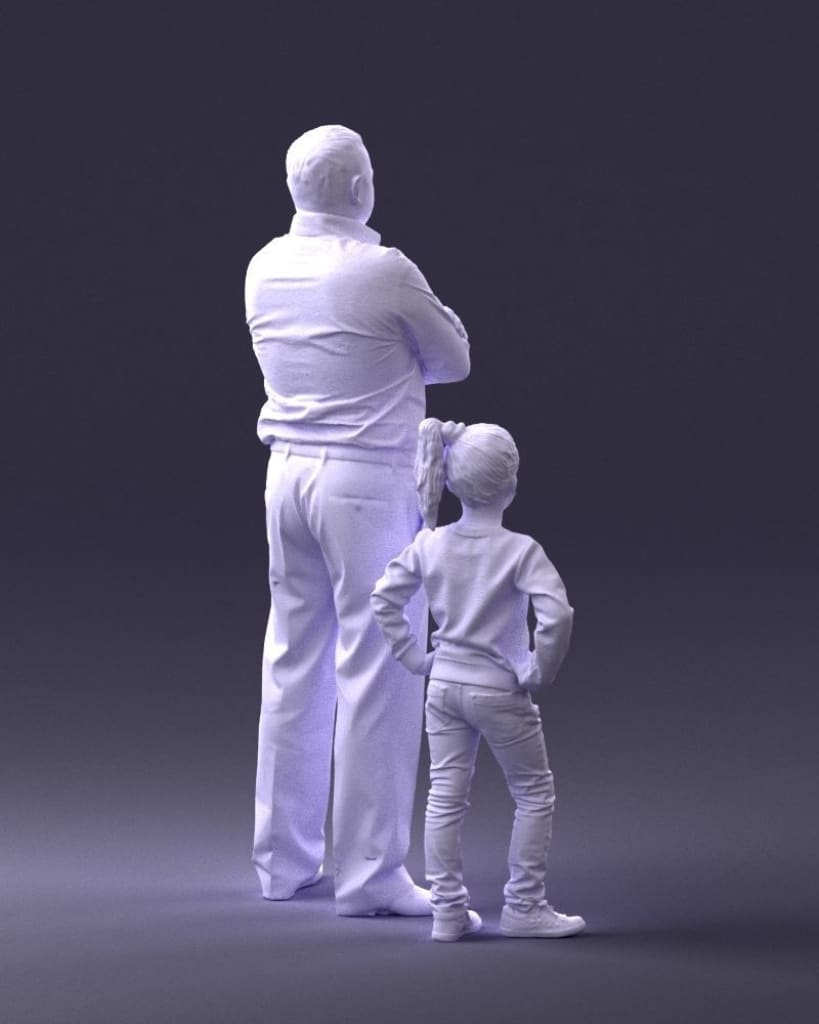 Father With Daughter Figure