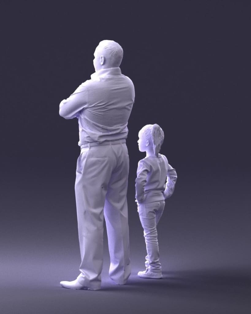 Father With Daughter Figure
