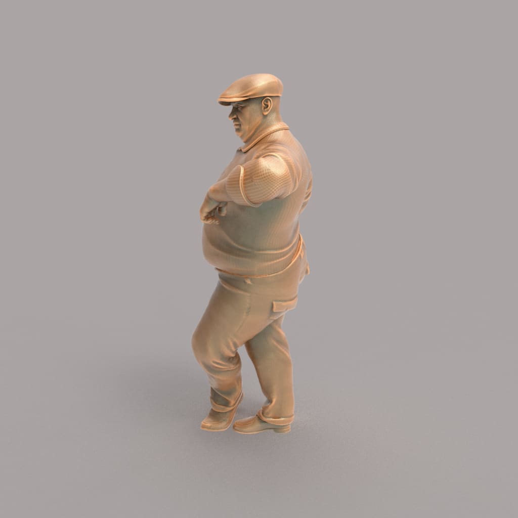 MM239 Large Male Wearing Flat Cap leaning Figure