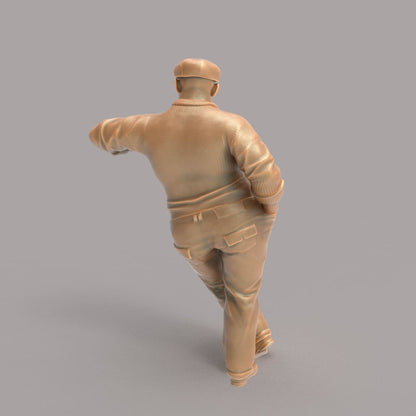 MM239 Large Male Wearing Flat Cap leaning Figure