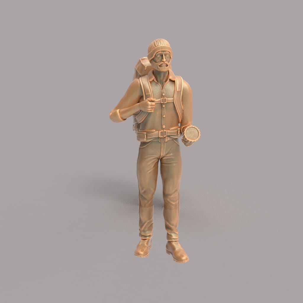 MM241A Male Hiker/Camping/Standing With Torch Figure