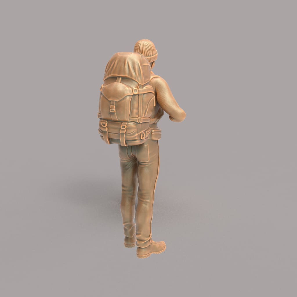 MM241A Male Hiker/Camping/Standing With Torch Figure