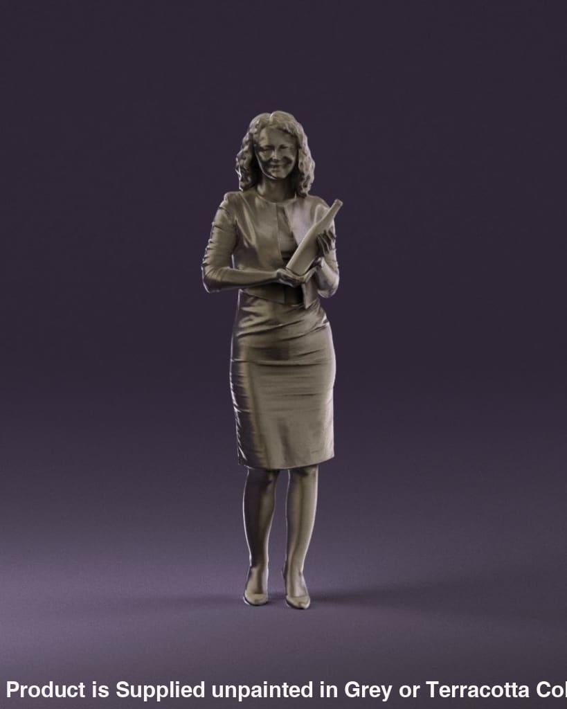 Girl With Wine Bottle In Dress Figure