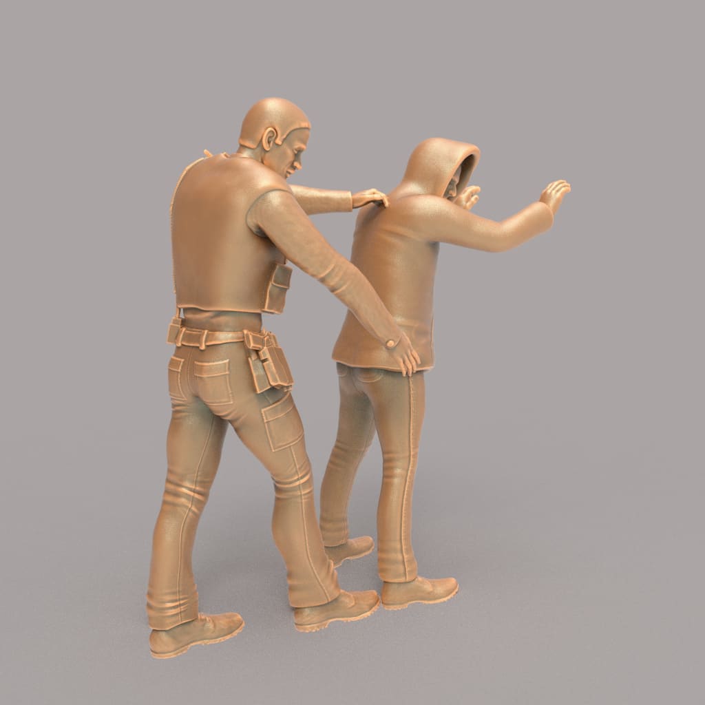 MM265 Police Officer Arresting Suspect Figure