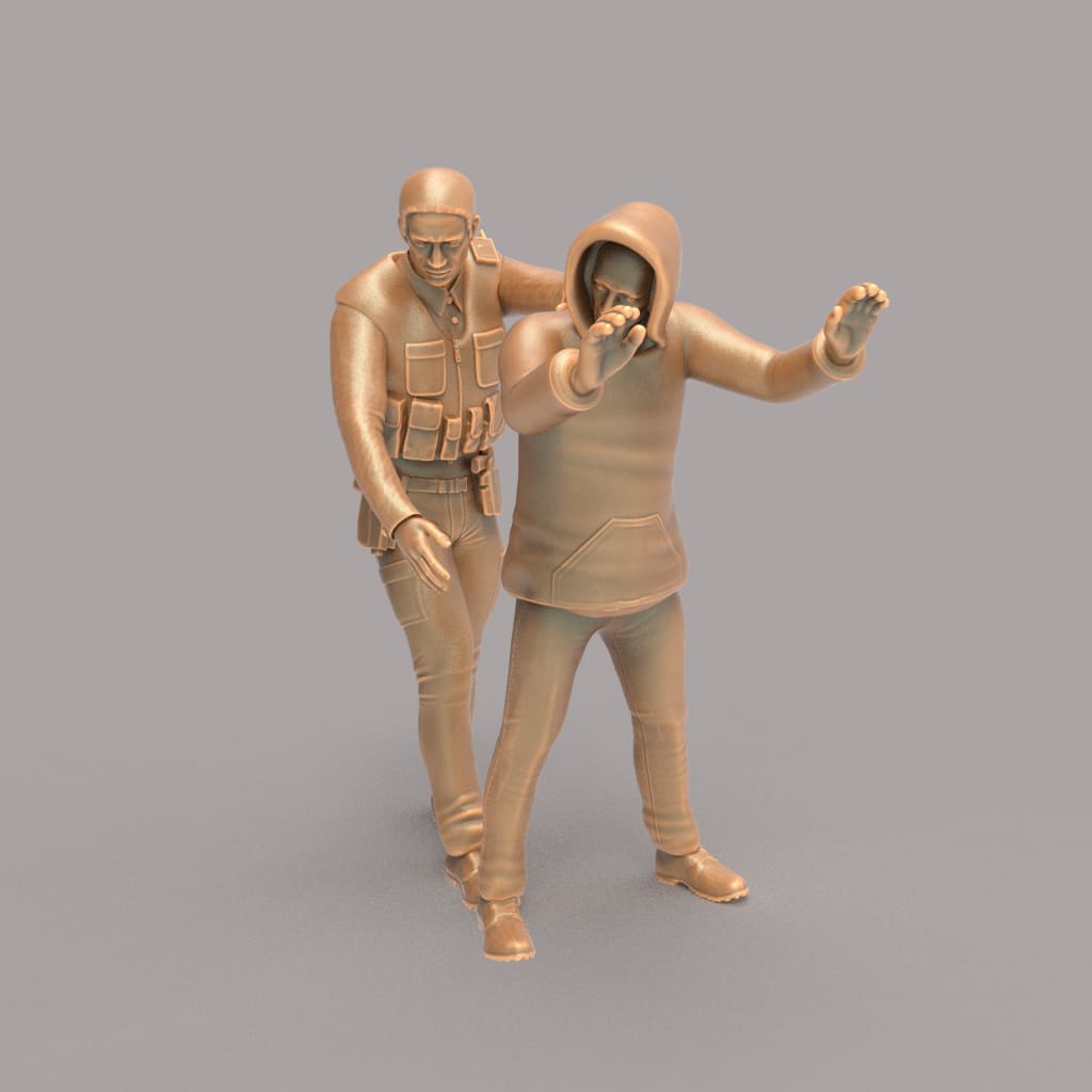 MM265 Police Officer Arresting Suspect Figure